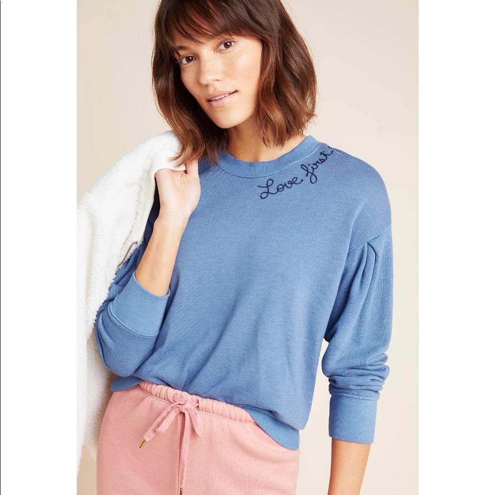 Sundry // Love First Embroidered Sweatshirt NWOT🌛 - Picture 1 of 12